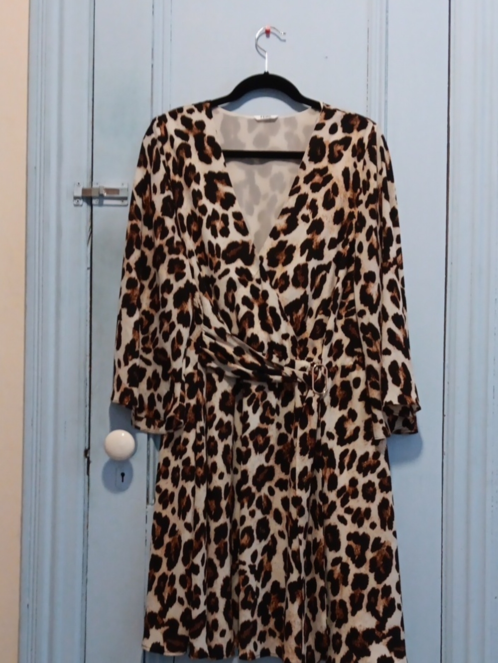 PENN Leopard Print Wrap Dress - Brown/Black 1x